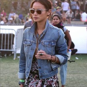 Sweet worn in jean jacket